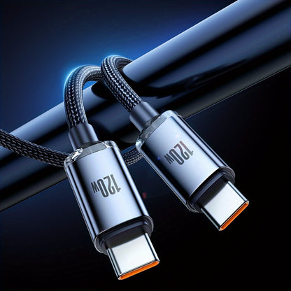 120W 6A Type C to Type CUSB to Type C Super Fast Charging Cable for SamSung S23 S22 S21 for Xiaomi 12Pro K50 K60 Redmi Huawei P40 P60 for Android OPPO Phone Charger USB C Cord for MacBook Pro for iPad Pro Data USB C TypeC Transfer Cord