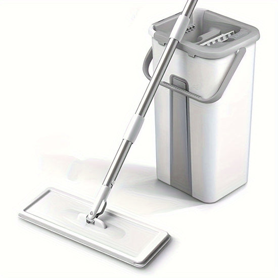 1pc MOPPDUS Spin 360 Flat Mop with Bucket  Easy Wet  Dry Floor Cleaning Microfiber Dust Mop for Home Bedroom Bathroom Living Room Bedroom CleaningModern Mop DesignDurable Plastic Mop