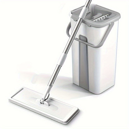 1pc MOPPDUS Spin 360 Flat Mop with Bucket  Easy Wet  Dry Floor Cleaning Microfiber Dust Mop for Home Bedroom Bathroom Living Room Bedroom CleaningModern Mop DesignDurable Plastic Mop