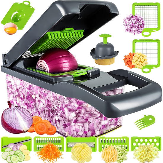 14in 1 Multifunctional Vegetable Chopper Cutter Vegetable Dicer Slicer Cutter Mandoline Onion Chopper for Onion Potato Tomato Cucumber Carrot