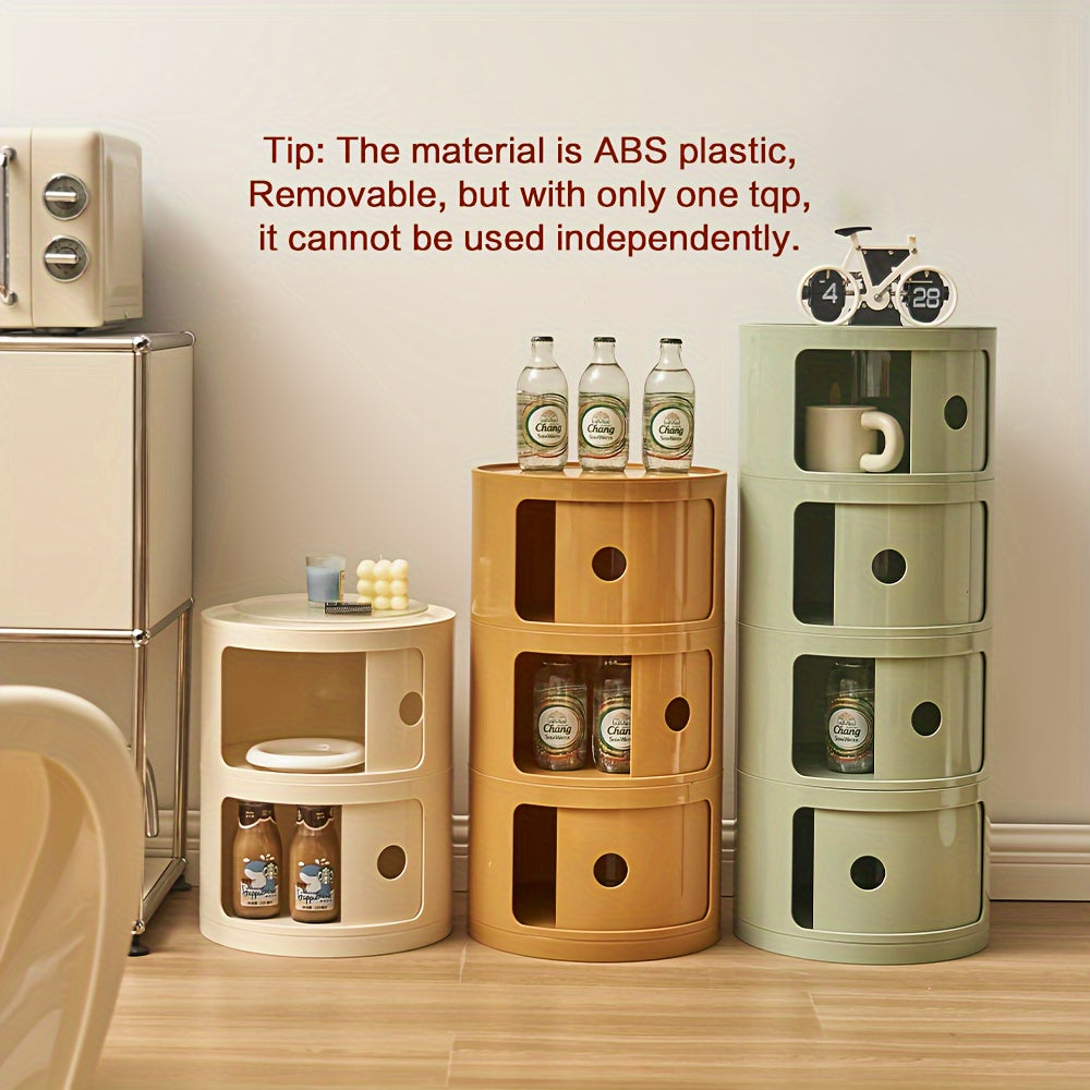Modern White Round Bedside Cabinet Storage  Style