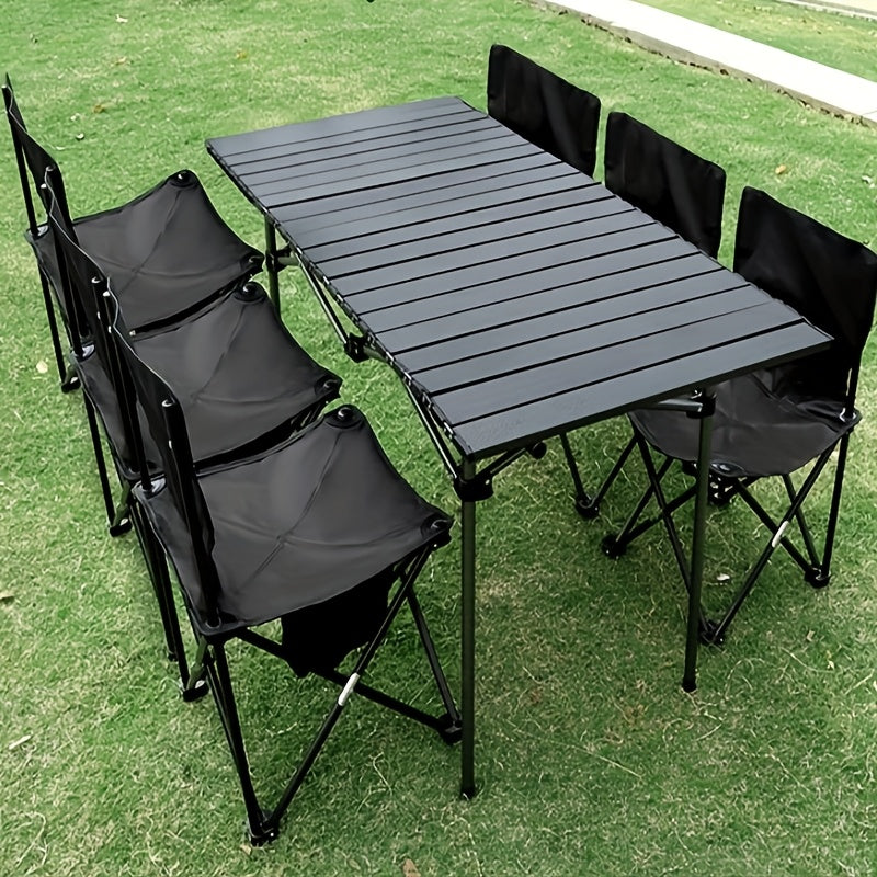 Portable Folding Table Camping Folding Chair BBQ Station Table Portable Camping Equipment Outdoor Picnic Table for Camping and Barbecue  Compact  Easy to Carry Design