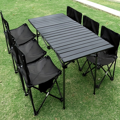 Portable Folding Table Camping Folding Chair BBQ Station Table Portable Camping Equipment Outdoor Picnic Table for Camping and Barbecue  Compact  Easy to Carry Design