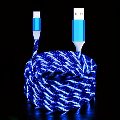 1pc USB Type C Cable LED Glowing Charging Cable 1000cm2000cm For SamsungXiaomiVivoOPPORedmi And More USB C Smartphones Charger Cable