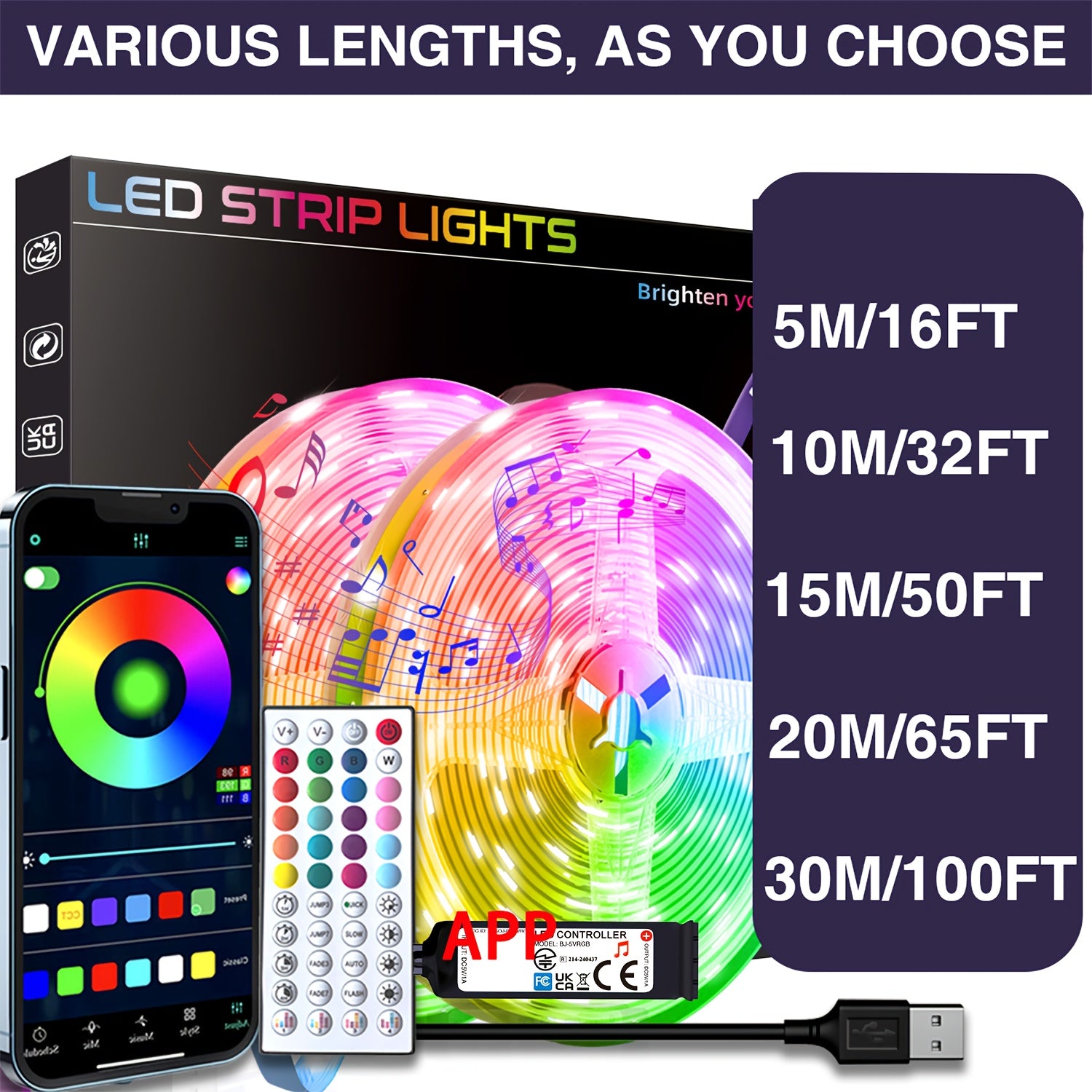 Smart LED Strip Lights Color Music Decor