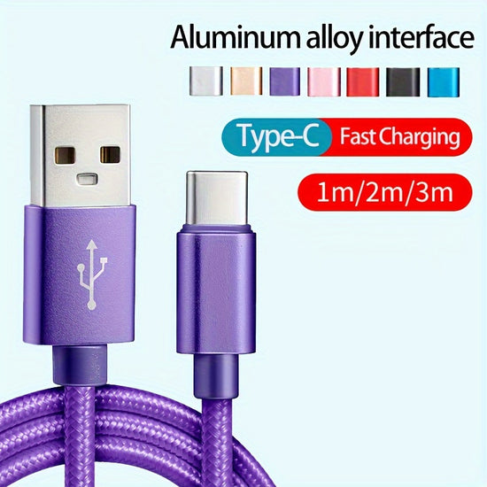 USB Type C cable for fast and safe charging is suitable for Redmi OnePlus mobile phone charging cables with a length of 1m2m3m