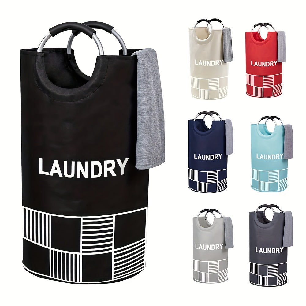 Round Collapsible Laundry Basket with Handles for Easy Storage