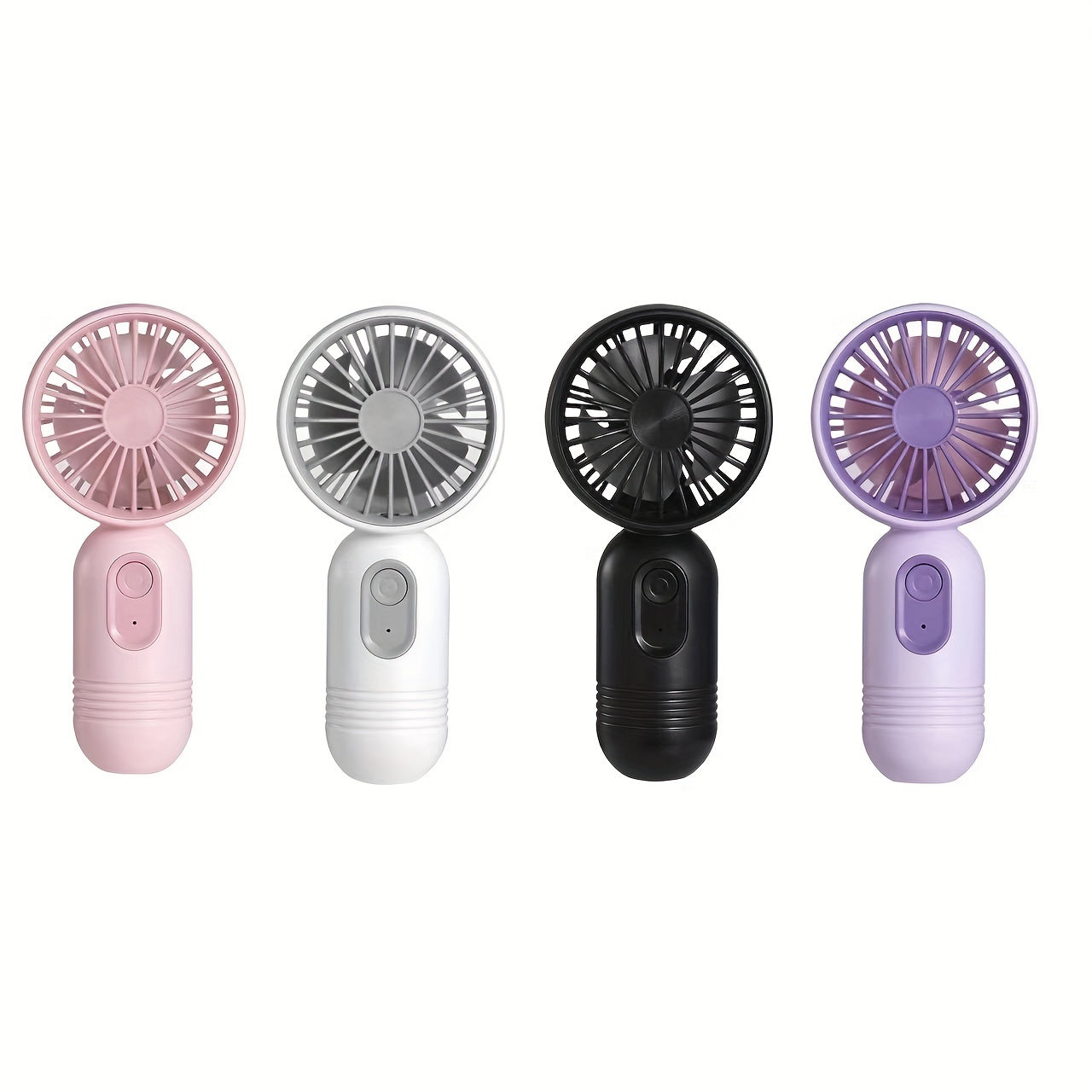 1pc Mini Portable USB Rechargeable Fan with 3 Speed Settings Wearable HighVelocity Personal Fan for Office Outdoor Travel  Camping  500mAh Lithium Battery PinkWhiteGreenBlack Options Camping Fan  Compact Design  Durable Plastic Fan