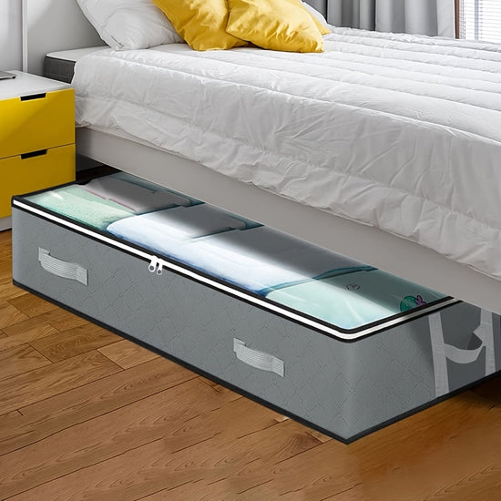 1pc Dustproof Under Bed Storage Box with Reinforced Handles for Comforter Blanket Bedding Pillow and Toys Bedroom Accessories UnderBed Storage