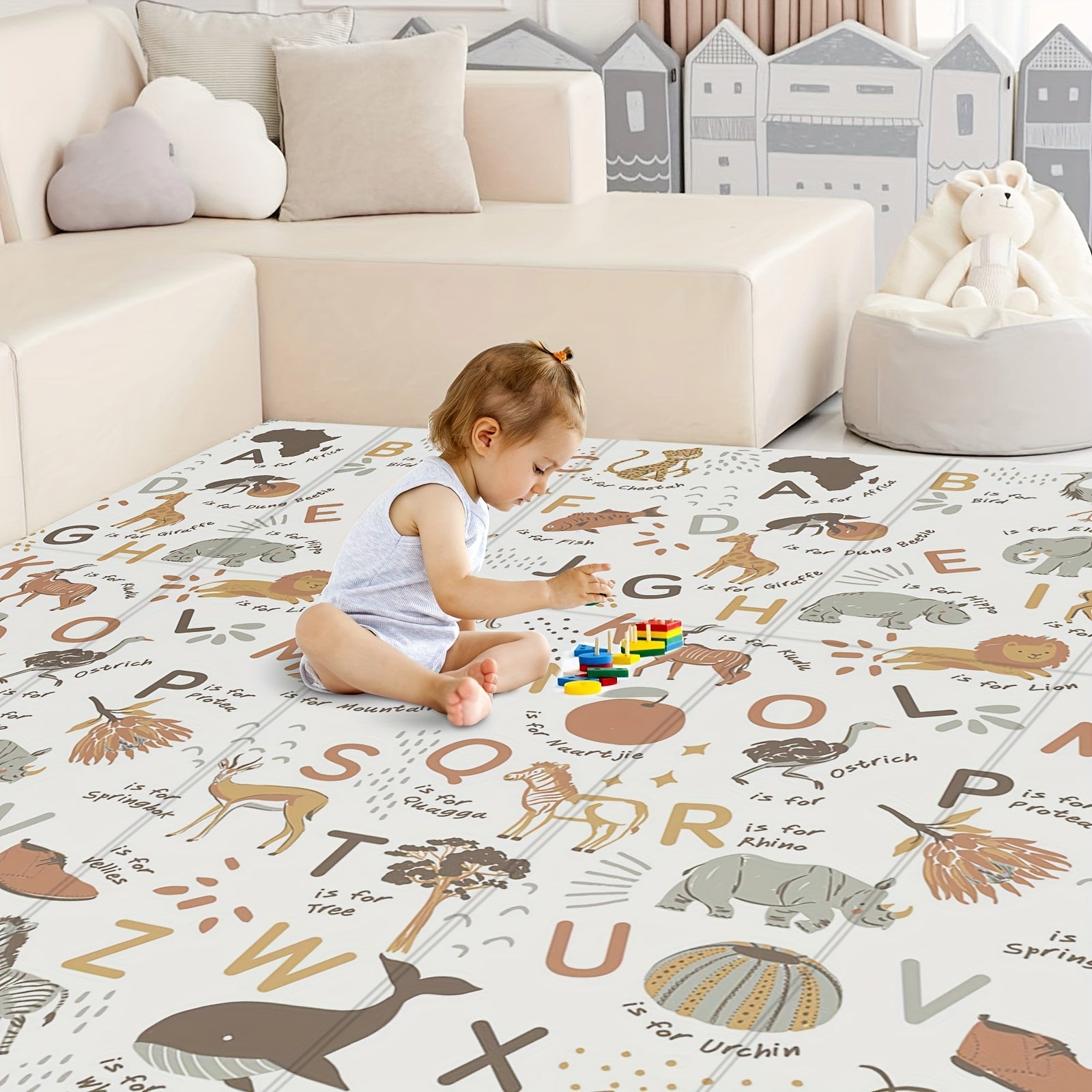 Giant Foldable Play Mat Learn Play Grow Safely
