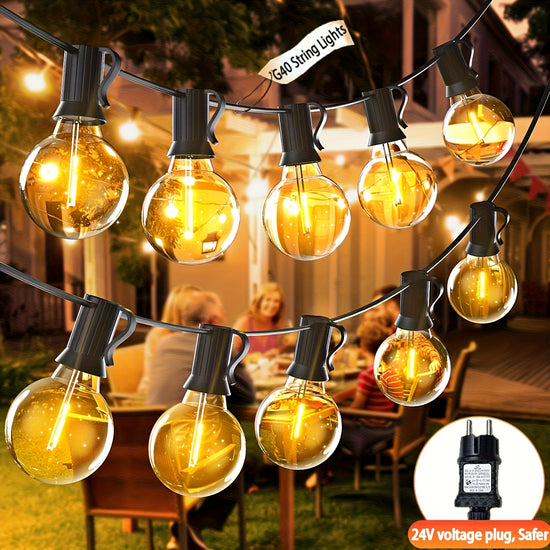 Safe Bright Expandable G40 LED String Lights  XBATE