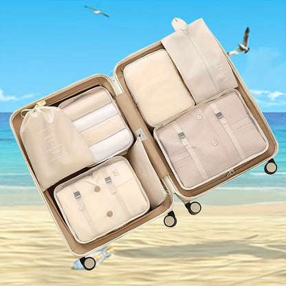 SevenPiece Set Large Capacity Travel Organizer Bag for Clothes Pants Shoes and Socks Sorting Storage Pouches