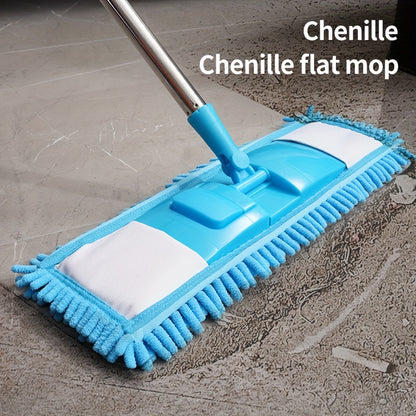 Rotating WetDry Chenille Flat Mop  No Electricity Needed Durable Plastic Cleaning Pad for Wood Floors Tile Windows  MultiSurface Use in Kitchen Bathroom Living Room  Bedroom Multipurpose Cleaner  Ergonomic Mop Design  Chenille Cleaning Pad