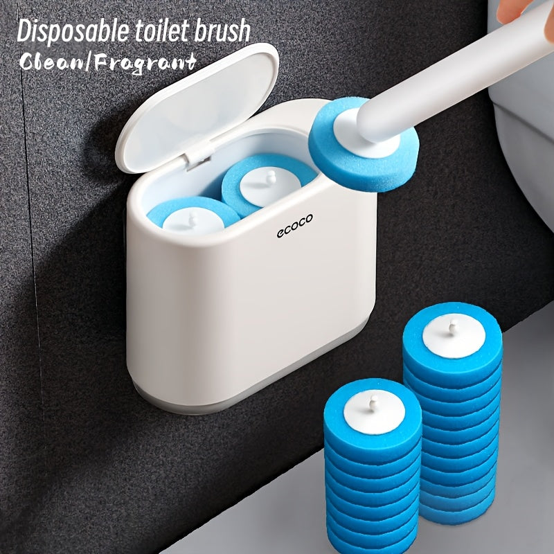 A Complete Set of Toilet Cleaning Tools Including a Storage Basket And 16 Replaceable Toilet Brush Heads Along with a Simple And Efficient Bathroom Cleaning System That Allows for The Individual Replacement of 48 Brush Heads Bathroom Tools