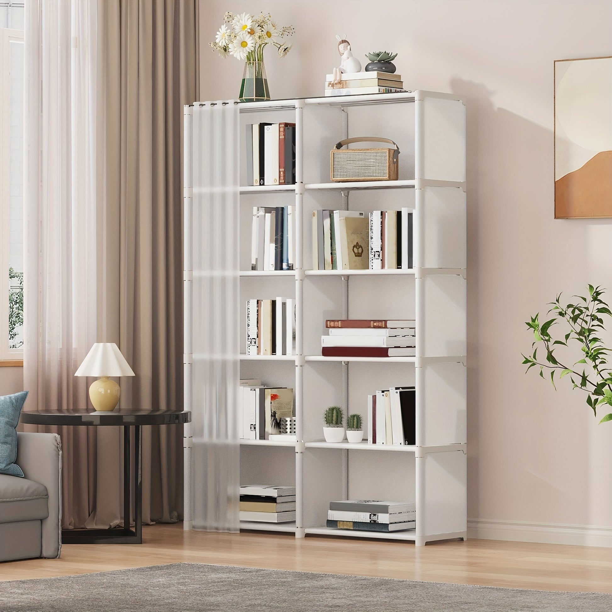 Versatile Metal Storage Organizer  Easy Assembly MultiLayer for Books Clothes  More  Dustproof Design for Office Classroom and Home Use