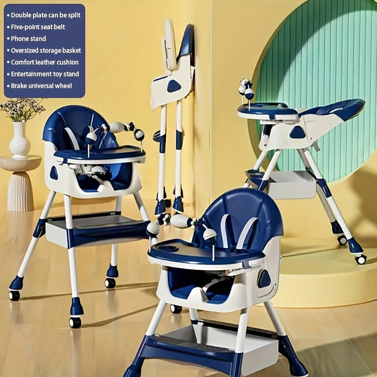 Modern Foldable High Chair Eat Play Grow