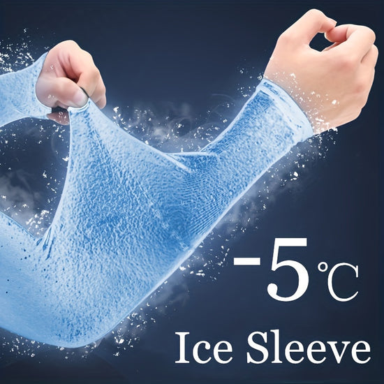2pcs Womens Ice Sliky Fiber Fabric Arm Sleeve Cooling Hand Covers for Running Fishing Cycling